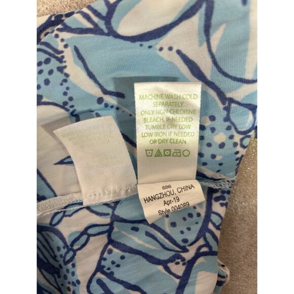 Lilly Pulitzer Womens Deanna Romper Large Succulent Blue Pop 1 Piece Beach - Picture 8 of 8